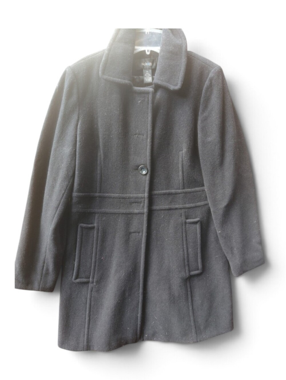 Classic Women's Black Wool Blend Coat - Timeless Winter Jacket